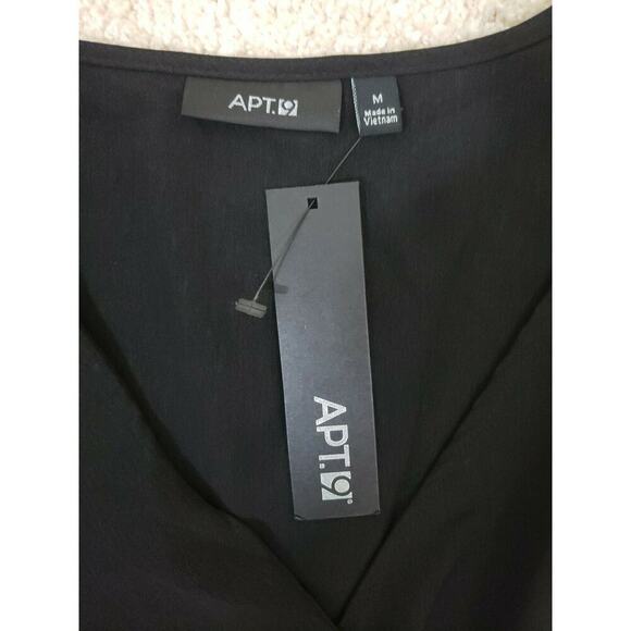 APT.9 ~Woman Size M~ Black Sleeveless V-Neck A-Line Wrap Dress NWT $50.00 - Picture 5 of 12